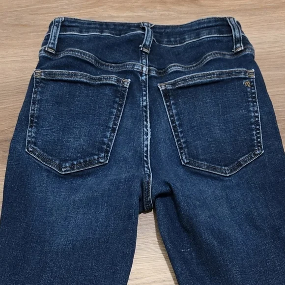 Madewell Curvy Kick Out High Rise Stretch Dark Wash Blue Jeans Size 25 - Picture 5 of 15